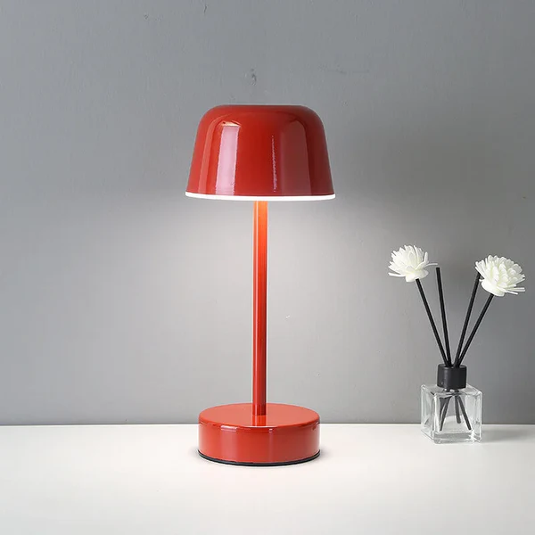 Lampa Stołowa Bezprzewodowa z Regulacją Jasności – Elegancka Metalowa Lampka Nocna do Salonów i Sypialni 0