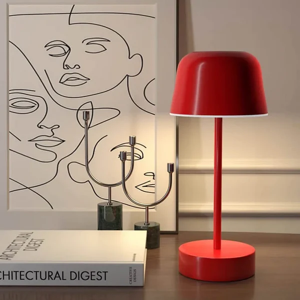 Lampa Stołowa Bezprzewodowa z Regulacją Jasności – Elegancka Metalowa Lampka Nocna do Salonów i Sypialni 2