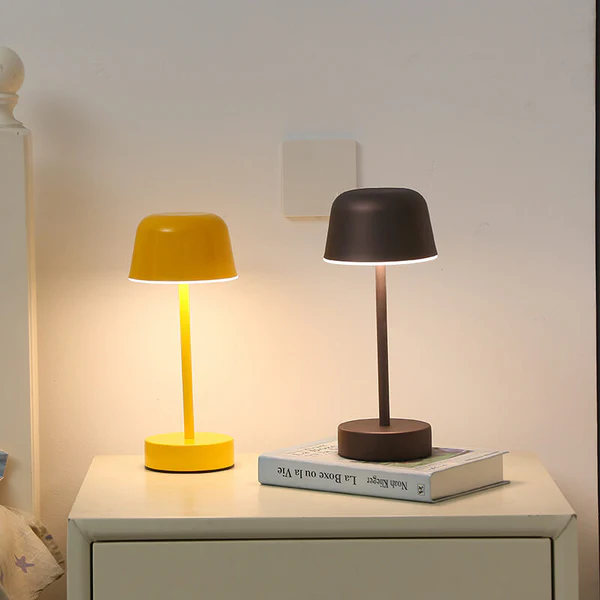 Lampa Stołowa Bezprzewodowa z Regulacją Jasności – Elegancka Metalowa Lampka Nocna do Salonów i Sypialni 5
