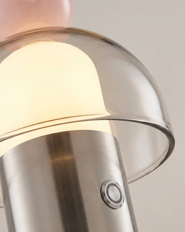 Lampa stołowa bezprzewodowa z regulacją jasności, szklana obudowa, nowoczesny design, ciep 3