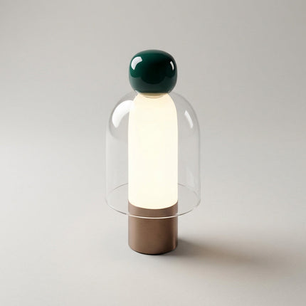 Lampa stołowa bezprzewodowa z regulacją jasności, szklana obudowa, nowoczesny design, ciep 6