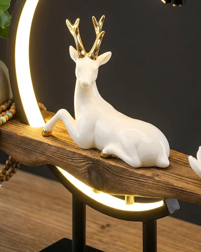 Lampa stołowa ceramiczna z ciepłym światłem LED i funkcją kadzidełka, nowoczesny design z ręcznie 2