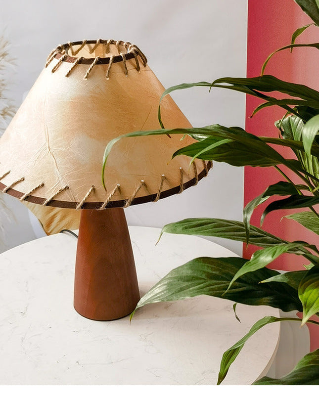 Lampa Stołowa Ceramiczna z Litego Drewna i Mosiądzu – Elegancka Lampy Stołowe do Salonów, 40 cm 0