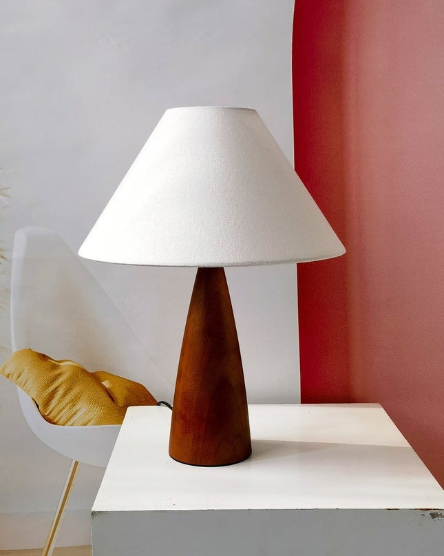 Lampa Stołowa Ceramiczna z Litego Drewna i Mosiądzu – Elegancka Lampy Stołowe do Salonów, 40 cm 1