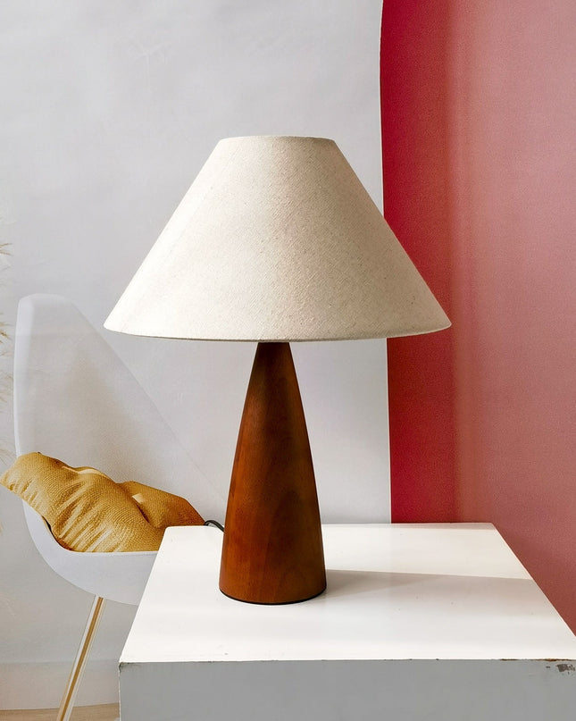 Lampa Stołowa Ceramiczna z Litego Drewna i Mosiądzu – Elegancka Lampy Stołowe do Salonów, 40 cm 5