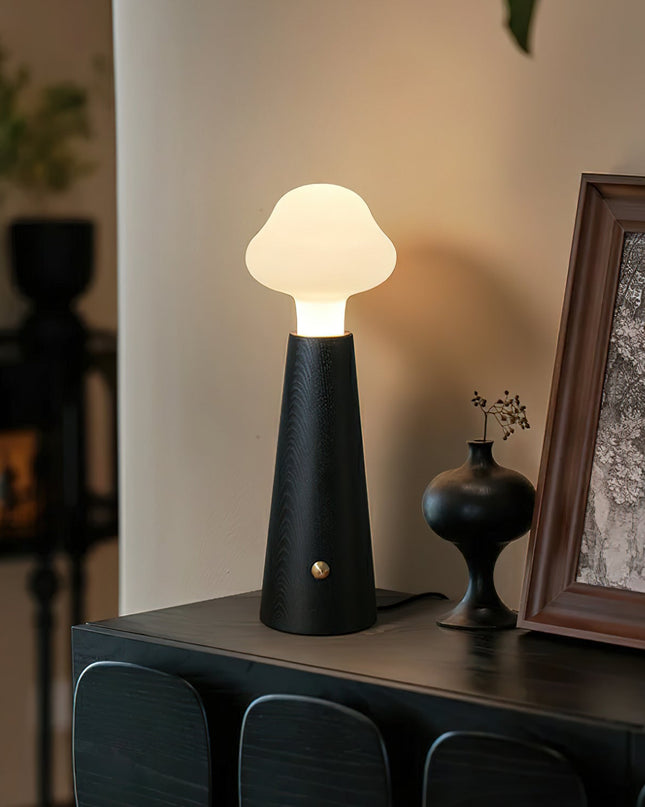 Lampa Stołowa Cloudlet z Zintegrowanym LED – Elegancka Lampka do Salonów i Sypialni z Miękkim Światłem, Metal, Drewno, Akryl 5