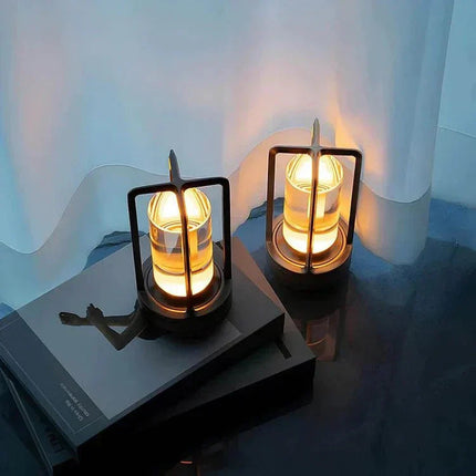 Elegancka czarna lampa stołowa z panelem dotykowym i portem USB, kryształowe wykończenie, ideal 3