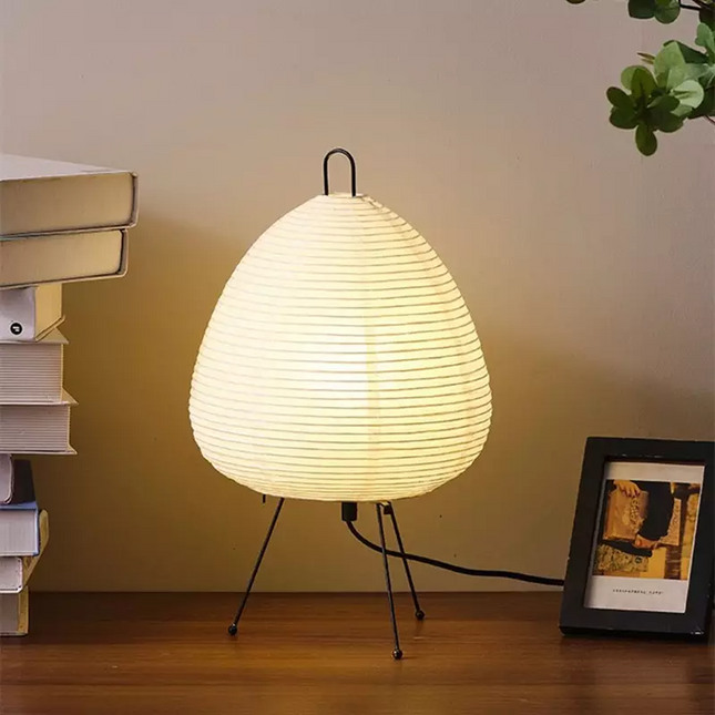 Lampa Stołowa Czarna z Papieru Morwowego – Nowoczesna Lampka Stołowa do Salonu, Elegancki Design, Miękkie Światło 0