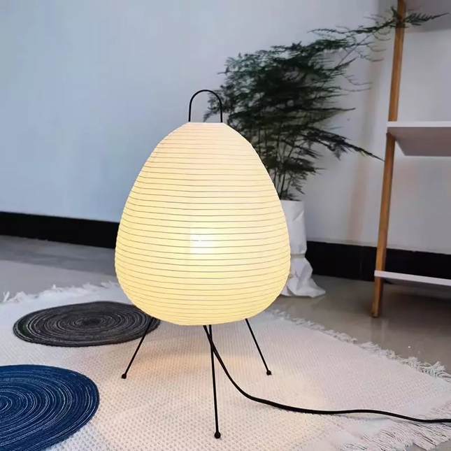 Lampa Stołowa Czarna z Papieru Morwowego – Nowoczesna Lampka Stołowa do Salonu, Elegancki Design, Miękkie Światło 3