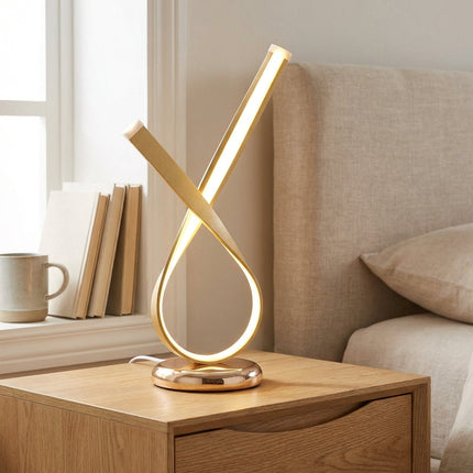 Lampa stołowa LED z ciepłym dyfuzorem w rzeźbiarskim designie, wykonana z polerowane 1