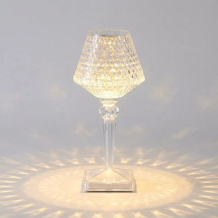 Lampa stołowa LED z kryształowym kloszem, przyciemniana, przenośna z USB, nowoczesny 1