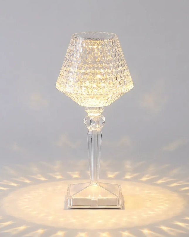 Lampa stołowa LED z kryształowym kloszem, przyciemniana, przenośna z USB, nowoczesny 1