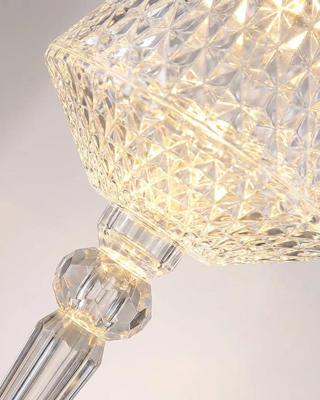 Lampa stołowa LED z kryształowym kloszem, przyciemniana, przenośna z USB, nowoczesny 2