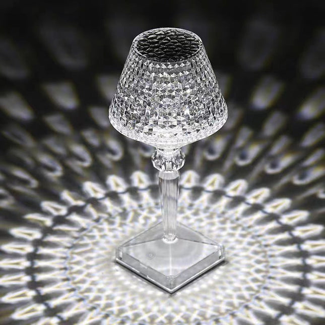 Lampa stołowa LED z kryształowym kloszem, przyciemniana, przenośna z USB, nowoczesny 4