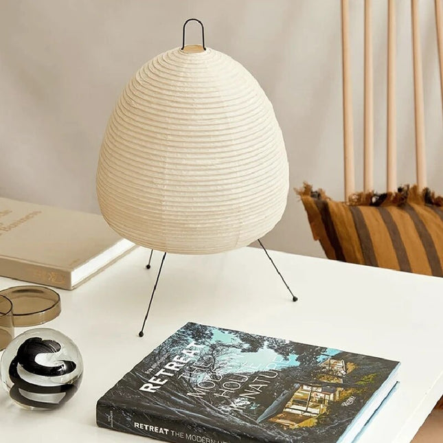 Lampa Stołowa LED z Papieru Ryżowego w Stylu Japońskim - Elegancka Lampa Stołowa do Salonów i Wnętrz 1