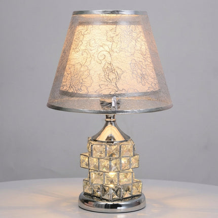Lampa stołowa LED z regulacją światła i kryształowymi akcentami, nowoczesny design idealny do salonów. 5