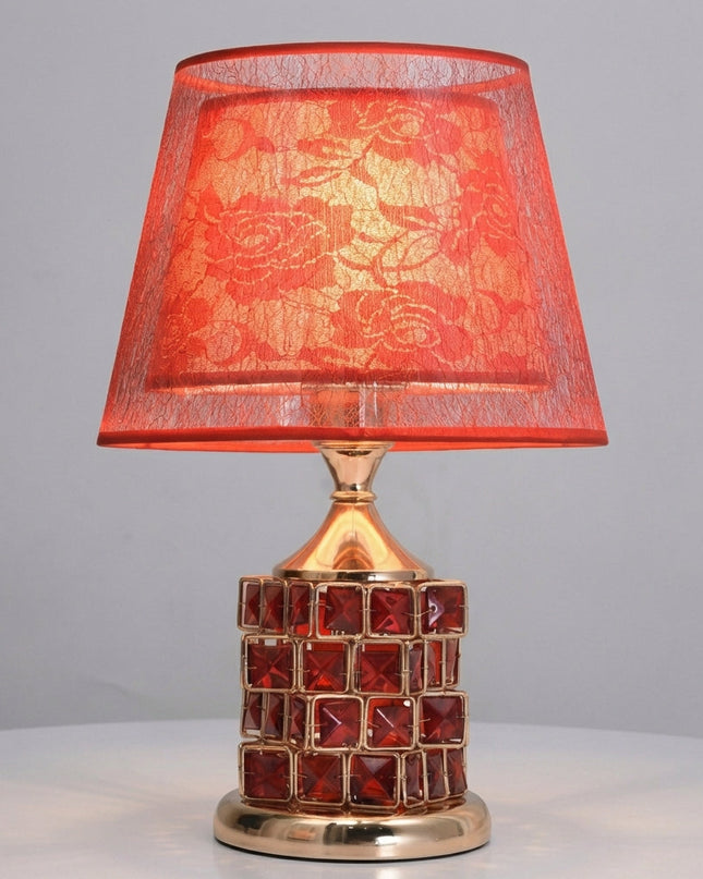 Lampa stołowa LED z regulacją światła i kryształowymi akcentami, nowoczesny design idealny do salonów. 6
