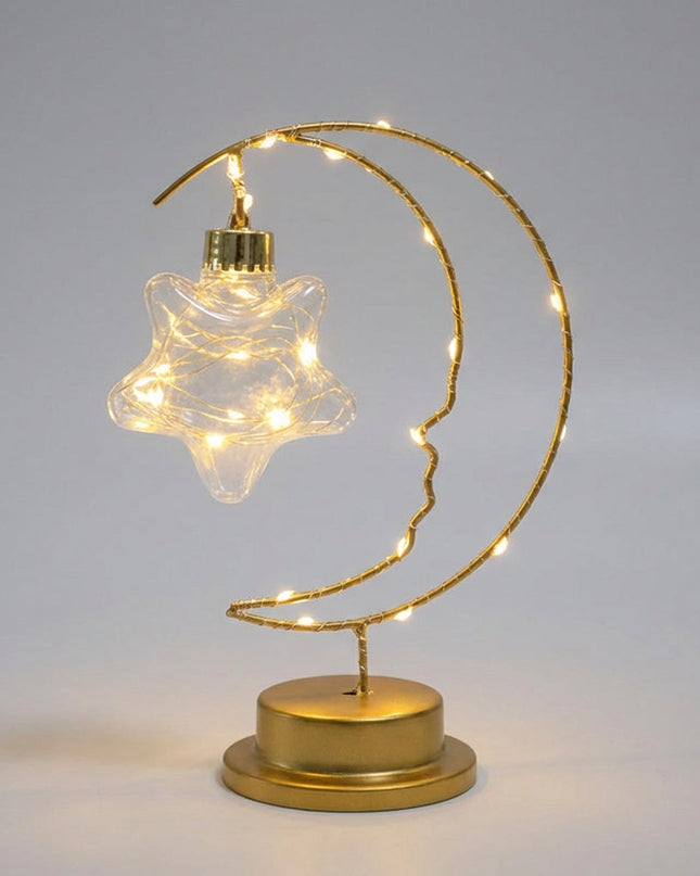 Lampa stołowa LED z regulowanym oświetleniem w nowoczesnym kształcie księżyca, z eleganck 0