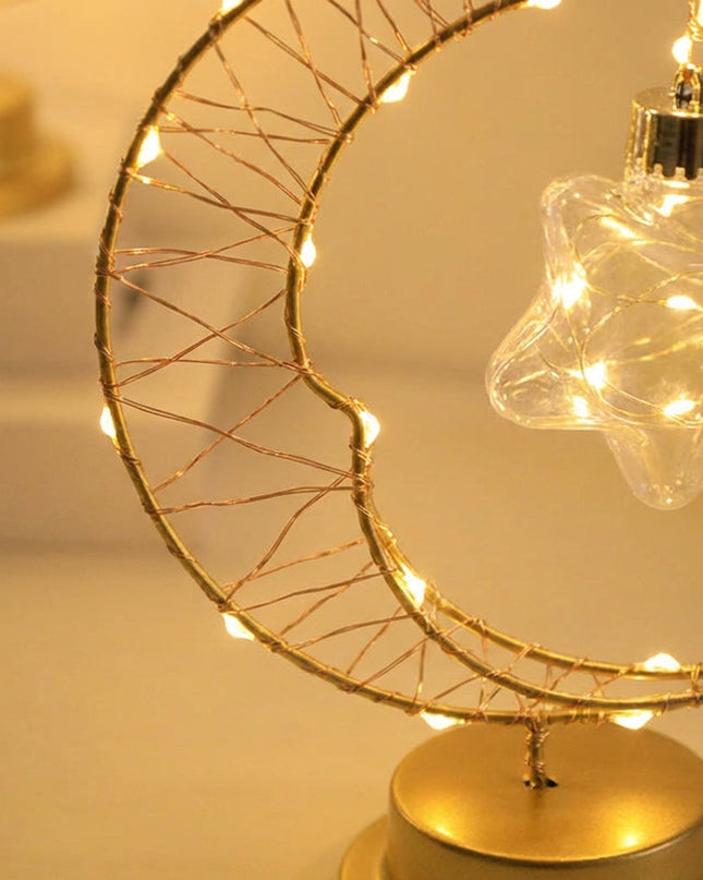 Lampa stołowa LED z regulowanym oświetleniem w nowoczesnym kształcie księżyca, z eleganck 3
