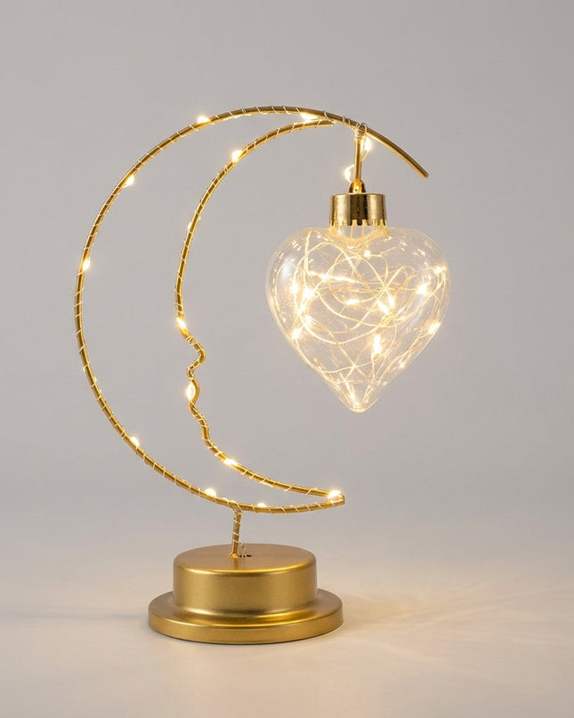 Lampa stołowa LED z regulowanym oświetleniem w nowoczesnym kształcie księżyca, z eleganck 4