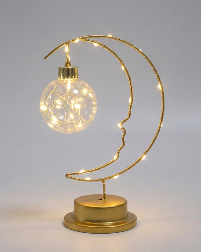 Lampa stołowa LED z regulowanym oświetleniem w nowoczesnym kształcie księżyca, z eleganck 5