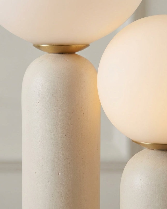 Lampa stołowa LED 49cm z regulowanym oświetleniem, szklanym kloszem i nowoczesną rze 3