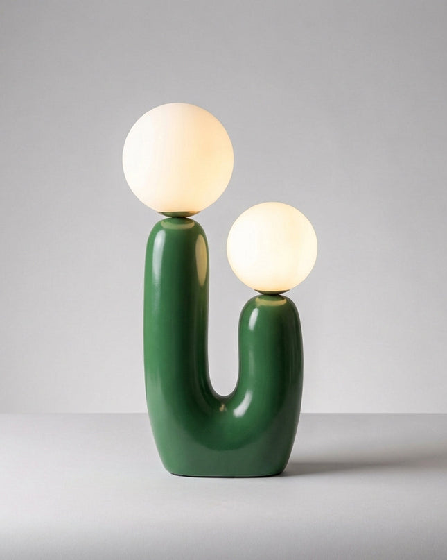 Lampa stołowa LED 49cm z regulowanym oświetleniem, szklanym kloszem i nowoczesną rze 4