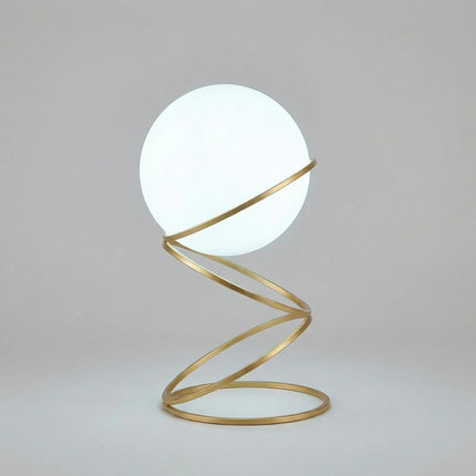 Lampa stołowa LED z rzeźbioną spiralą i metalową podstawą, nowoczesny design idealny do salonu 4