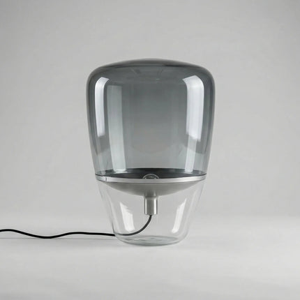 Lampa stołowa LED z szklanym kloszem w skandynawskim designie, emitująca miękkie światło 2