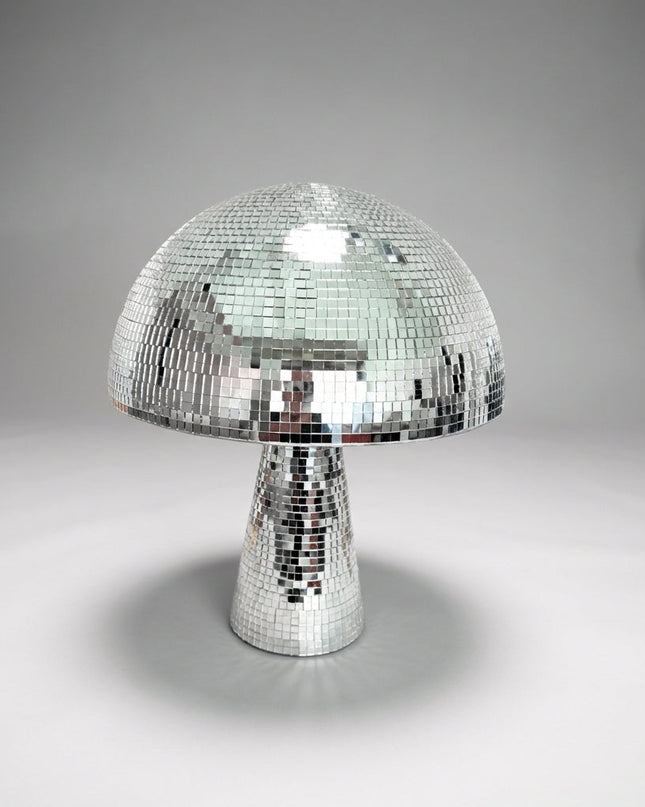 Lampa stołowa retro w kształcie grzyba z lustrzaną mozaiką szklaną, idealna jako dekor 2
