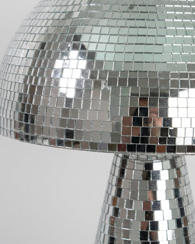 Lampa stołowa retro w kształcie grzyba z lustrzaną mozaiką szklaną, idealna jako dekor 3
