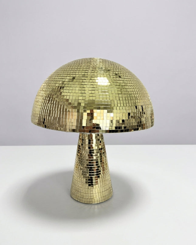 Lampa stołowa retro w kształcie grzyba z lustrzaną mozaiką szklaną, idealna jako dekor 4