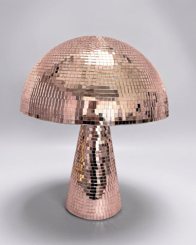 Lampa stołowa retro w kształcie grzyba z lustrzaną mozaiką szklaną, idealna jako dekor 5