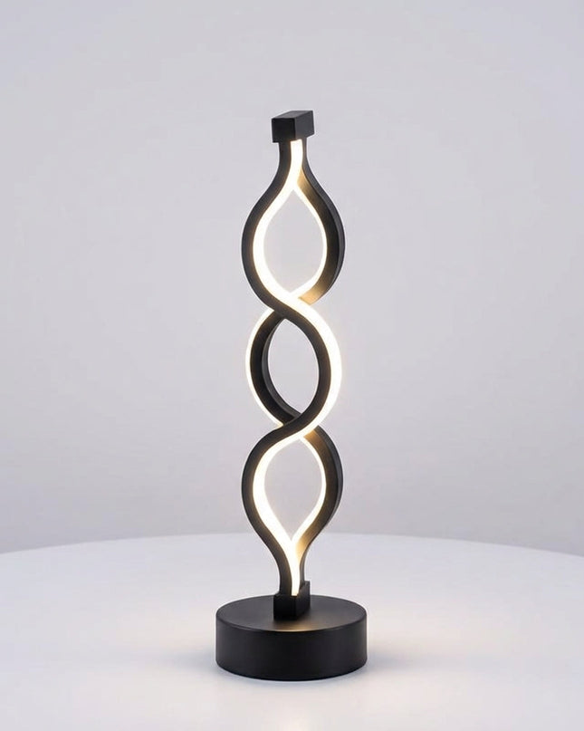 Lampa stołowa spiralna LED o rzeźbiarskim designie, kompaktowa i energooszczędna, ideal 1