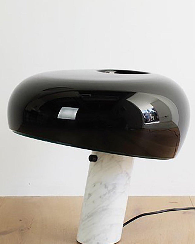 Lampa Stołowa Szklana Art Marble z Białego Marmuru – Elegancka Lampa Stołowa do Salonu i Sypialni 0