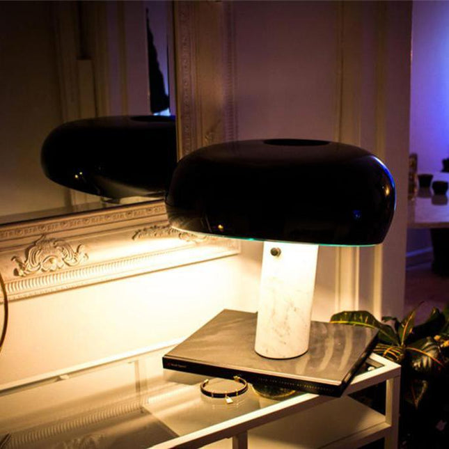 Lampa Stołowa Szklana Art Marble z Białego Marmuru – Elegancka Lampa Stołowa do Salonu i Sypialni 9