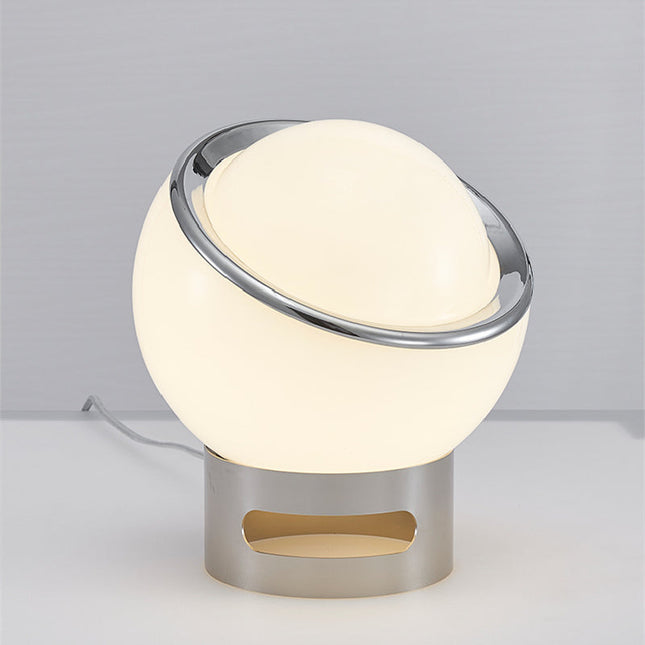 Lampa Stołowa Szklana Bauhaus z Opalowego Szkła – Minimalistyczna Lampka do Salonu, Nowoczesny Design, 25 cm Wysokości 6