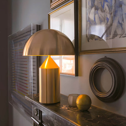 Lampa Stołowa Szklana ESTILO z Metalowym Wykończeniem – Nowoczesna Lampy Stołowe do Salonu z Vintage Elegancją 0