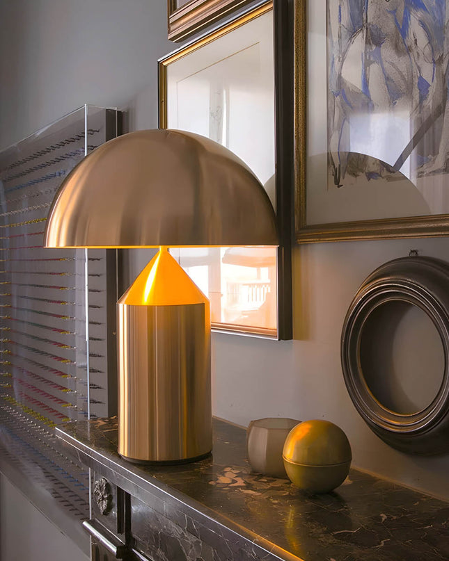 Lampa Stołowa Szklana ESTILO z Metalowym Wykończeniem – Nowoczesna Lampy Stołowe do Salonu z Vintage Elegancją 0