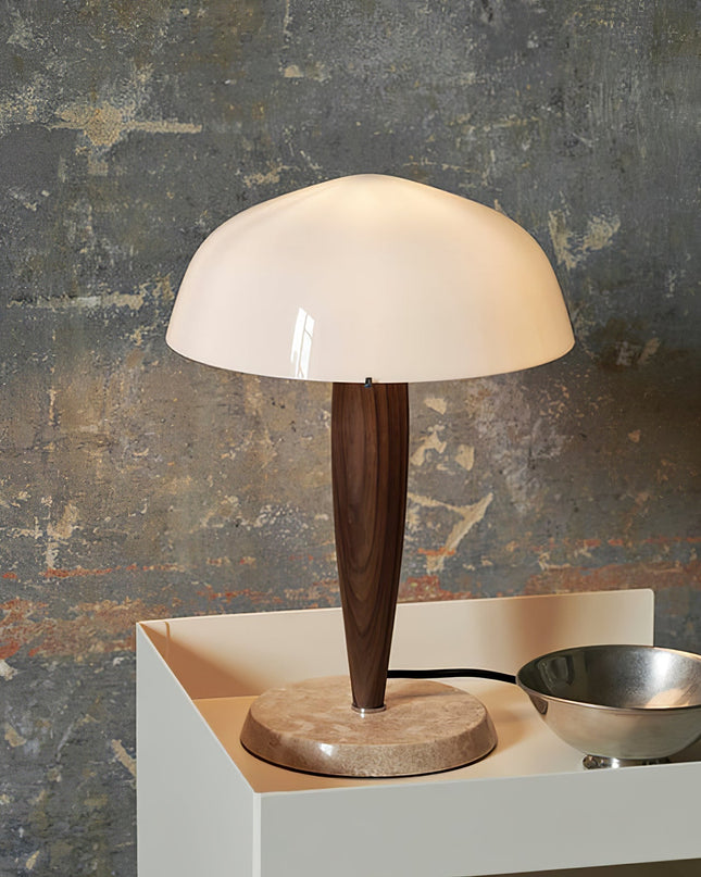 Lampa Stołowa Szklana Herman z Marmuru – Elegancka Lampka do Salonów i Biur, Inspirujące Oświetlenie 0