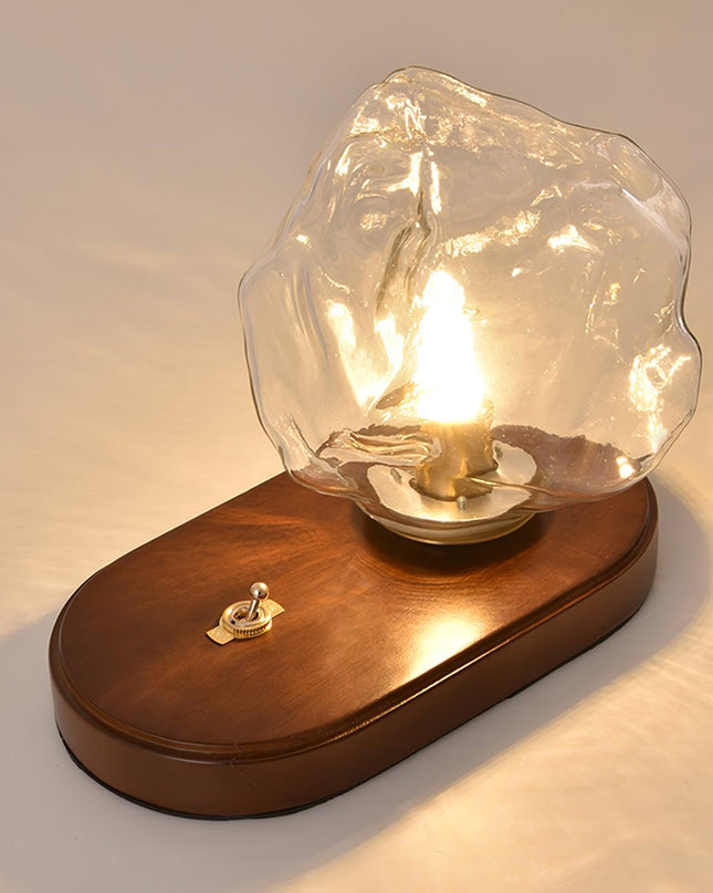 Lampa Stołowa Szklana Icestone z Metalową Podstawą do Salonów – Elegancka i Funkcjonalna Lampka Stołowa 6