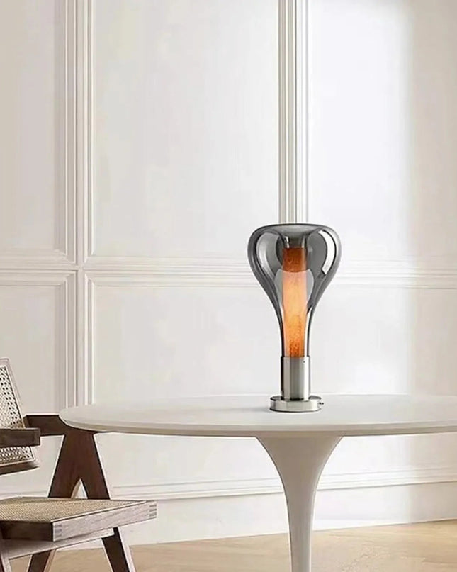 Lampa Stołowa Szklana Lava Art z Efektem Lawy – Nowoczesne Lampy Stołowe do Salonów, 22 cm średnicy, Oświetlenie LED 2