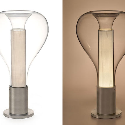 Lampa Stołowa Szklana Lava Art z Efektem Lawy – Nowoczesne Lampy Stołowe do Salonów, 22 cm średnicy, Oświetlenie LED 5