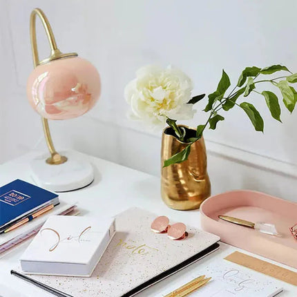 Lampa Stołowa Szklana Marshmallow z Metalowym Stojakiem – Nowoczesna Lampa do Salonów i Sypialni 12