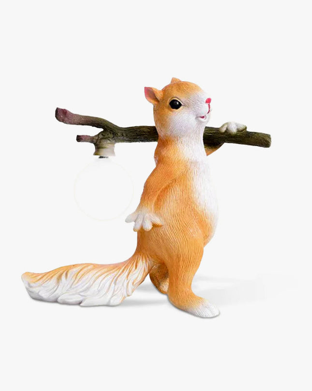 Lampa Stołowa Szklana Wiewiórka – Designerska Lampka do Salonu i Sypialni z Oświetleniem LED, 25 cm 3