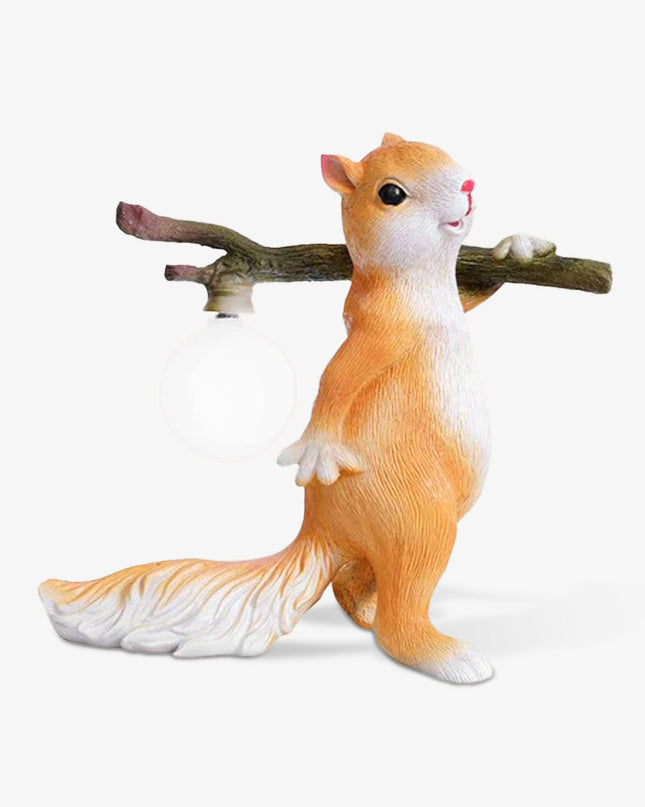 Lampa Stołowa Szklana Wiewiórka – Designerska Lampka do Salonu i Sypialni z Oświetleniem LED, 25 cm 8