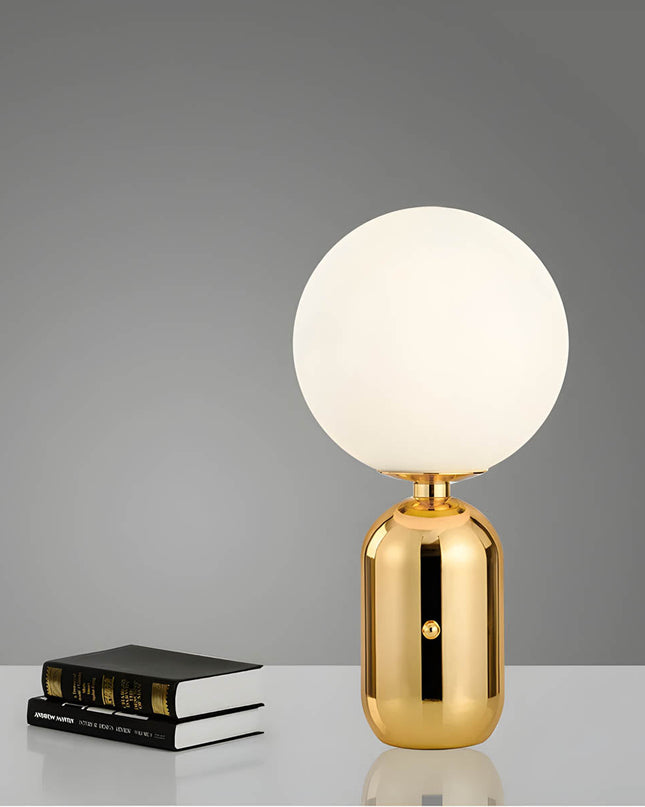 Lampa Stołowa Szklana w Czarnej Obudowie – Elegancka Lampa Stołowa do Salonu i Biura 5