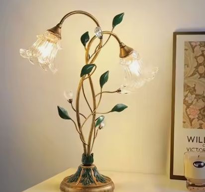 Lampa Stołowa Szklana w Kształcie Kwiatka – Vintage Design z Ciepłym Światłem do Salonów i Sypialni 5