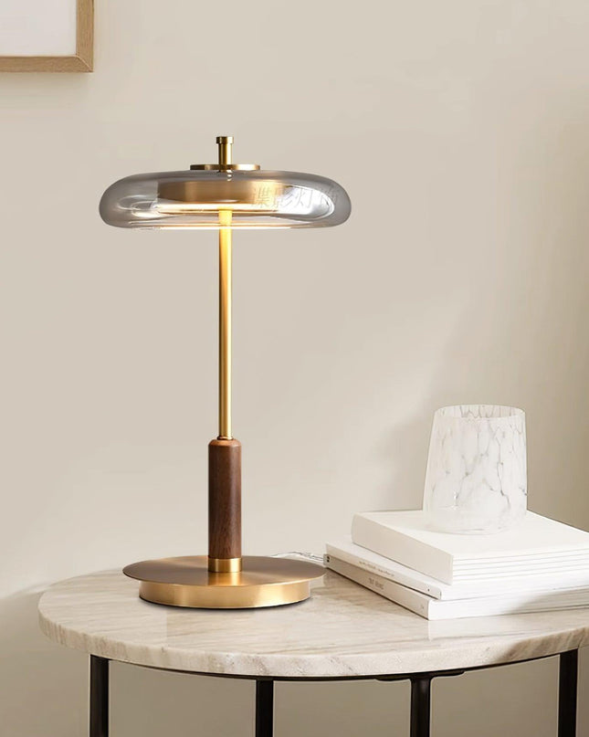 Lampa Stołowa Szklana z Metalowym Kloszem – Nowoczesna Lampa LED do Salonów i Wnętrz 5