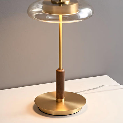 Lampa Stołowa Szklana z Metalowym Kloszem – Nowoczesna Lampa LED do Salonów i Wnętrz 6